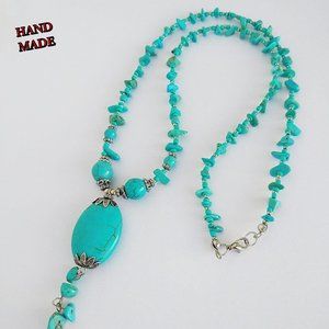 Turquoise Natural Stone Necklace Hand Made